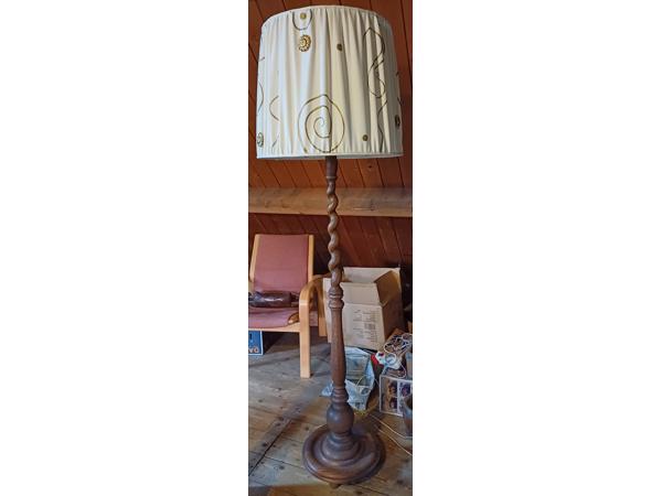 Massief houten schemerlamp, jaren '50