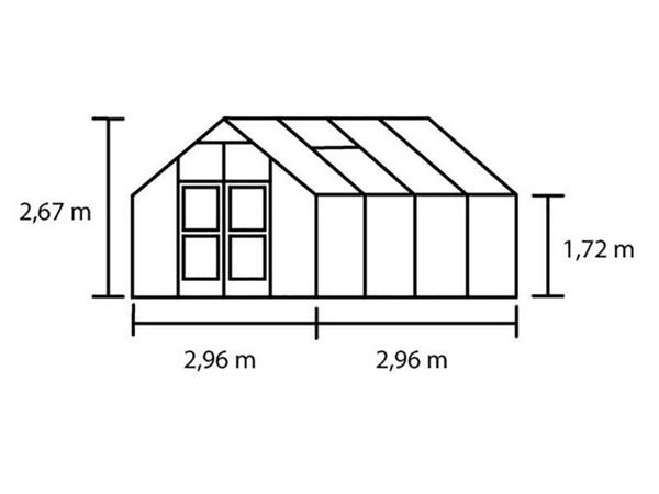 Tuinkas Premium 10,9 Antraciet: 296 x 368 x 267 cm  (b x d x