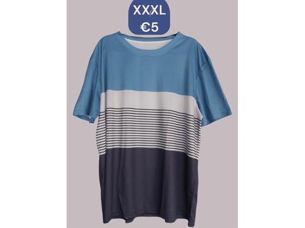 T-shirt gestreept wit blauw donkerblauw XXXL