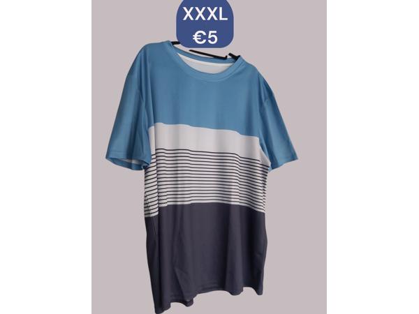 T-shirt gestreept wit blauw donkerblauw XXXL