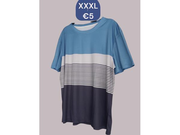 T-shirt gestreept wit blauw donkerblauw XXXL