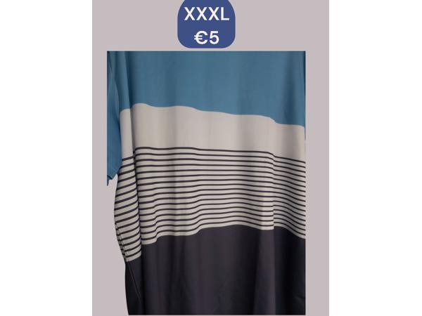 T-shirt gestreept wit blauw donkerblauw XXXL