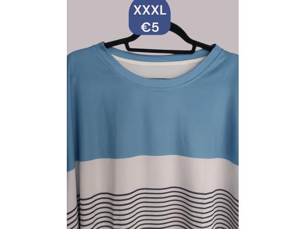 T-shirt gestreept wit blauw donkerblauw XXXL