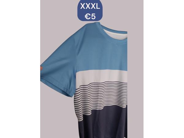 T-shirt gestreept wit blauw donkerblauw XXXL