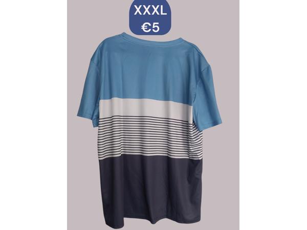 T-shirt gestreept wit blauw donkerblauw XXXL