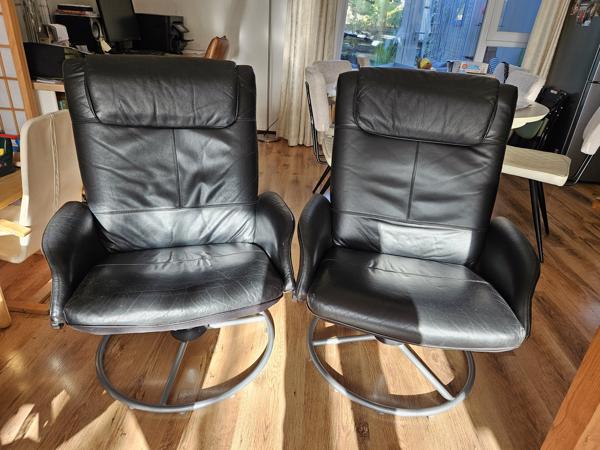 2 lederen stoelen