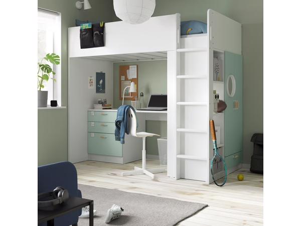 IKEA SMÅSTAD Hoogslaper met bureau en kledingkast