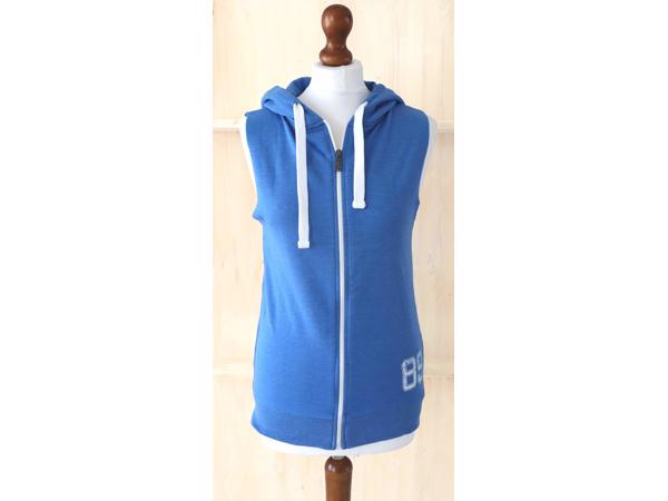 Mouwloos sweatvest blauw, maat XS, S, M, L of XL (nieuw)