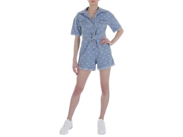 White Icy spijker playsuit maantjes blauw M/38