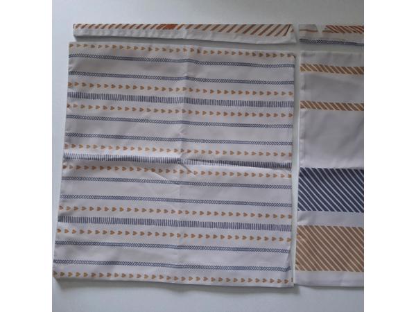 Set van 4 kussenhoezen gestreept blauw bruin 45x45cm