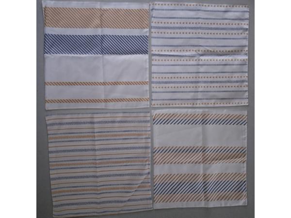 Set van 4 kussenhoezen gestreept blauw bruin 45x45cm