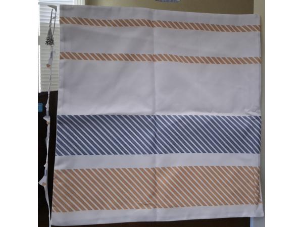 Set van 4 kussenhoezen gestreept blauw bruin 45x45cm