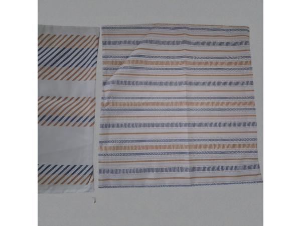 Set van 4 kussenhoezen gestreept blauw bruin 45x45cm