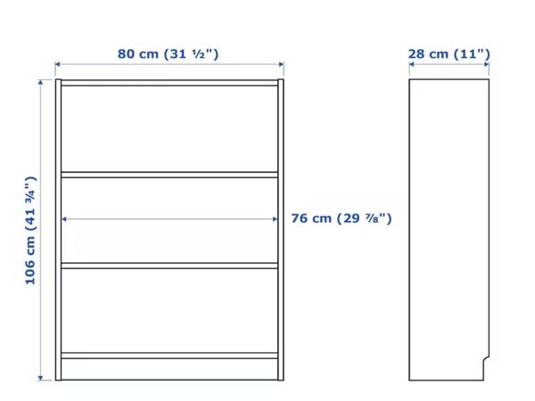 5 lage Billy boekenkasten - in goede staat
