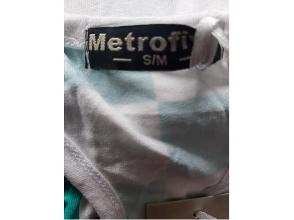 Metrofive playsuit groen wit geblokt S