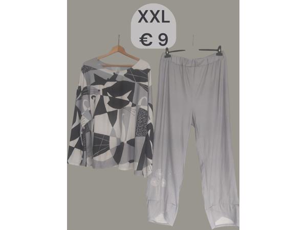 2 delige set grijs XXL