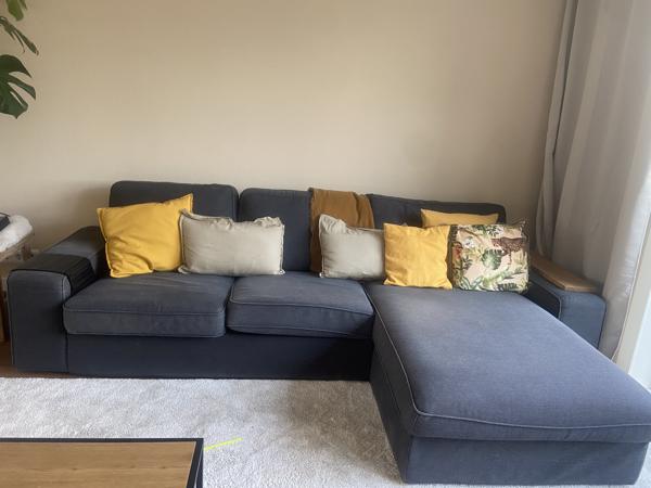 Ikea bank met chaise lounge grijs
