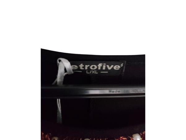 Glitter jurk rood zwart met parels L/XL