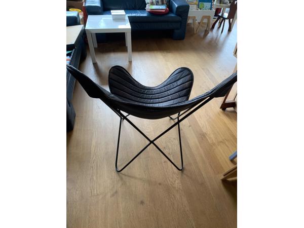 Stoel met bruin leer