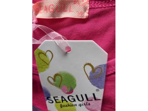 Lang shirt flamingo in hart glitter pink 158/164