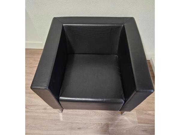 Lamm Polo designfauteuil in zwart leder
