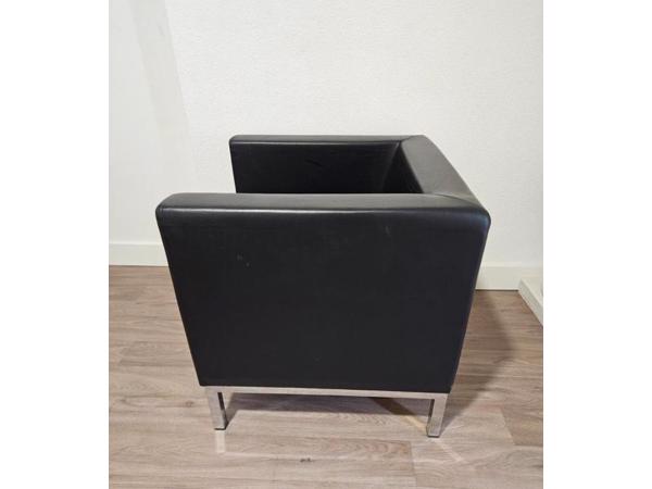 Lamm Polo designfauteuil in zwart leder