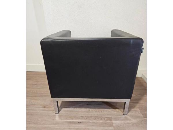 Lamm Polo designfauteuil in zwart leder