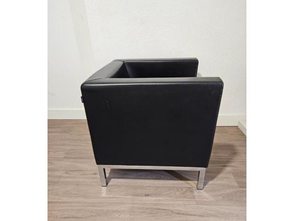 Lamm Polo designfauteuil in zwart leder