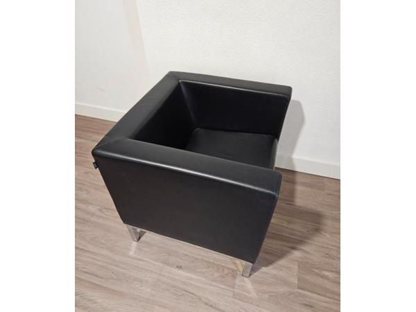 Lamm Polo designfauteuil in zwart leder