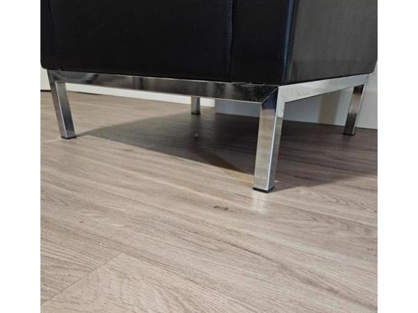 Lamm Polo designfauteuil in zwart leder