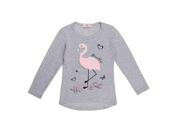 Seagull longsleeve t-shirt grijs flamingo we run 158/164