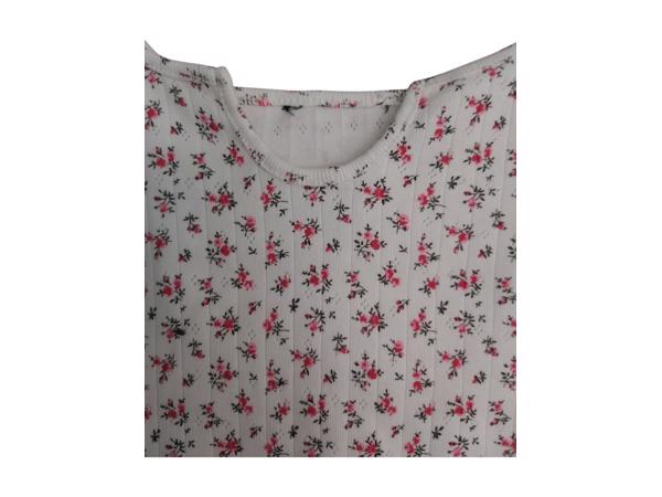 Crop top creme roze bloemetjes XL