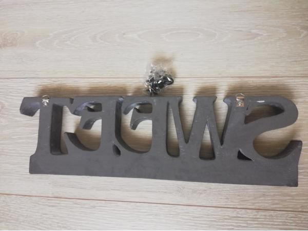 wandbord tekst sweet grijs