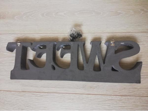 wandbord tekst sweet grijs