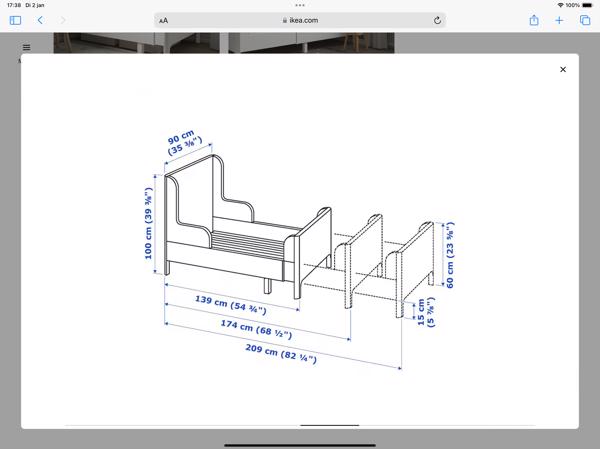 Kinderbed in lengte verstelbaar