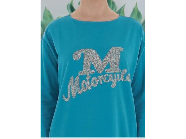 Sweatjurk motorcycle turquoise XL/XXL