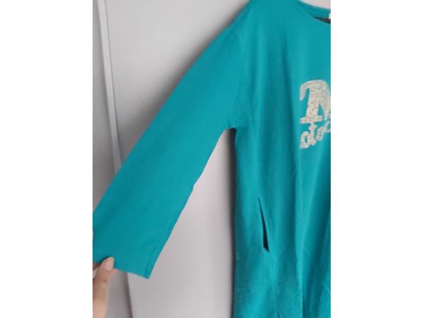 Arino sweatjurk motorcycle strass steentjes turquoise XL/XXL