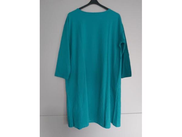 Arino sweatjurk motorcycle strass steentjes turquoise XL/XXL