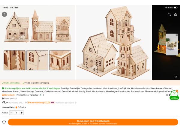 Miniatuurhuisjes van hout (modelbouw)