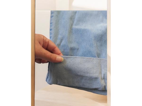 wijde jeans driekwart lang met omslagpijp lichtblauw 32 M/L