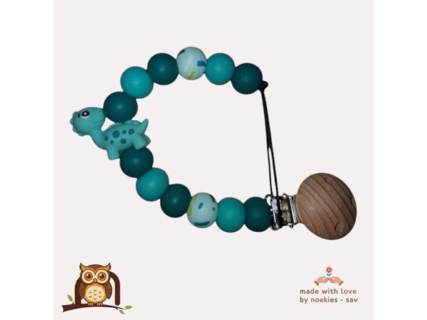 noekies speenkoord dino turquoise nr 26