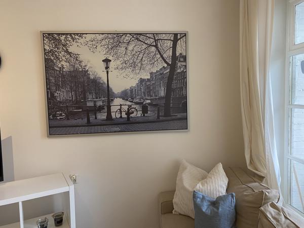Ingelijste canvas foto rode fiets Amsterdam Ikea