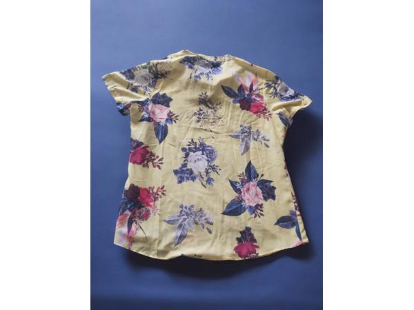 Metrofive bloemen shirt vhals geel XXL/44