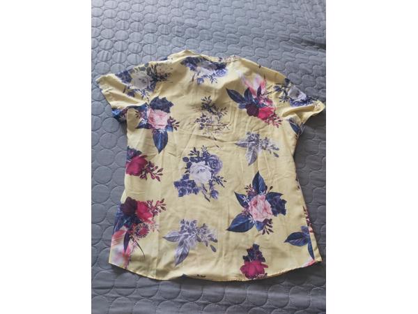 Metrofive bloemen shirt vhals geel XXL/44