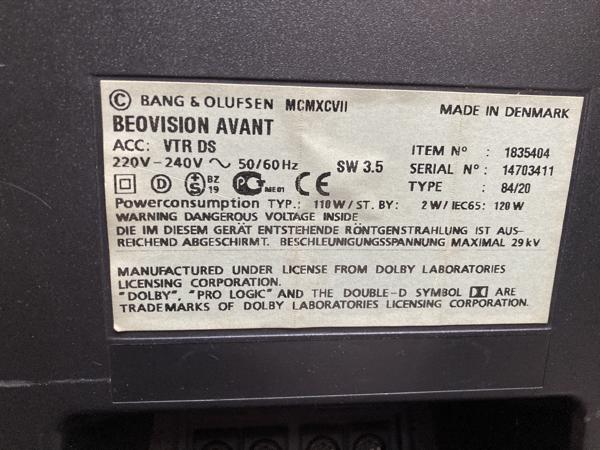 Bang & Olufsen Beovision Avant 84/20 (Blauw)