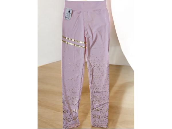 Holala stretchy legging lichtroze goud glitter L/XL