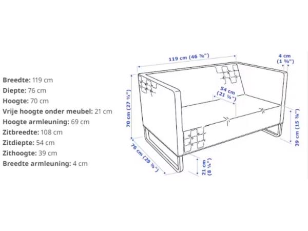 Ikea KNOPPARP kleine 2-zitsbank