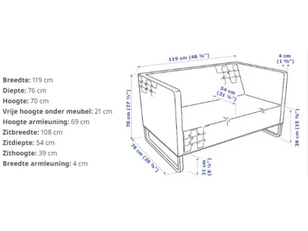 Ikea KNOPPARP kleine 2-zitsbank