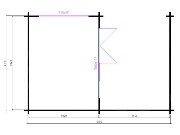 NIEUW Blokhut 50mm: Wolfskap W4x3+3