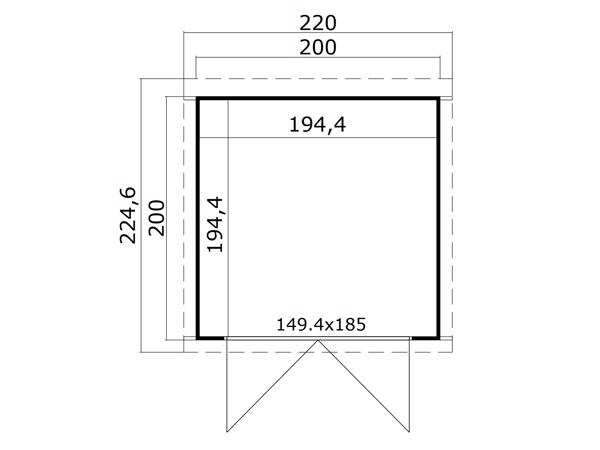 Blokhut Sara 200x200 Onbehandeld vuren
